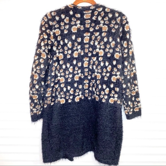 Anthropologie Feathered Leo Cardigan by La Fee Verte - Sz Small Black Motif - Picture 12 of 13